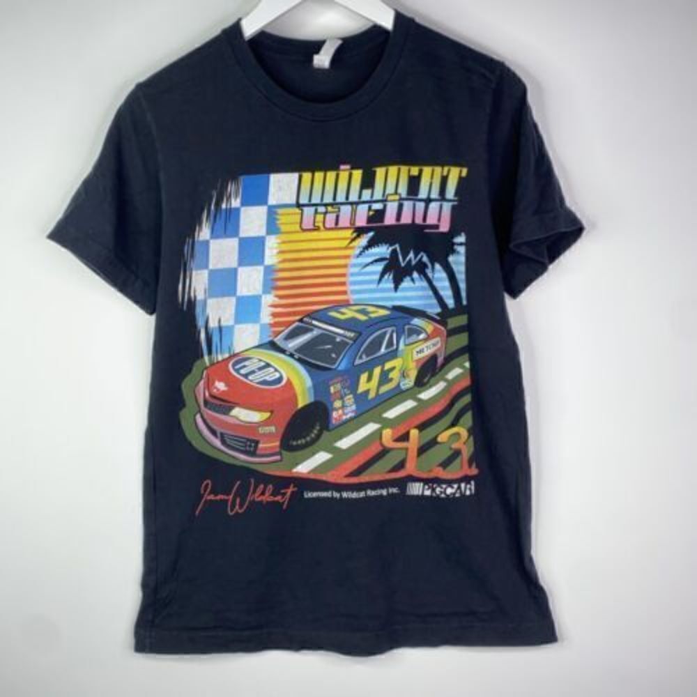 Wildcat Racing Adult Size Small Black Short Sleeve Graphic Racing T Shirt